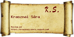 Krasznai Sára névjegykártya
